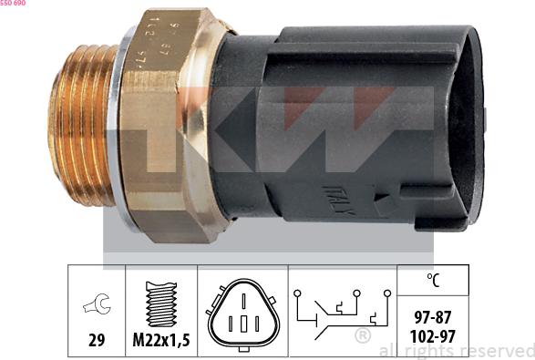 KW 550 690 - Interrupteur de température, ventilateur de radiateur cwaw.fr