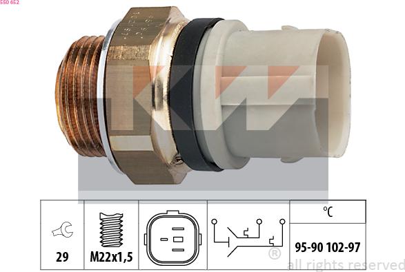 KW 550 652 - Interrupteur de température, ventilateur de radiateur cwaw.fr