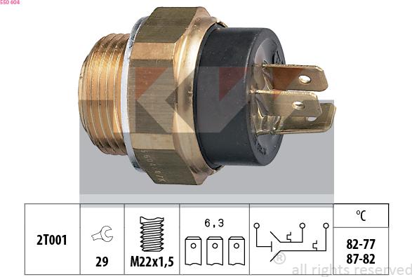 KW 550 604 - Interrupteur de température, ventilateur de radiateur cwaw.fr