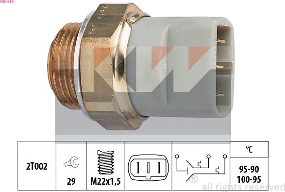 KW 550 616 - Interrupteur de température, ventilateur de radiateur cwaw.fr