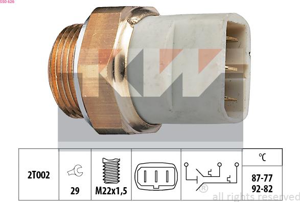 KW 550 626 - Interrupteur de température, ventilateur de radiateur cwaw.fr