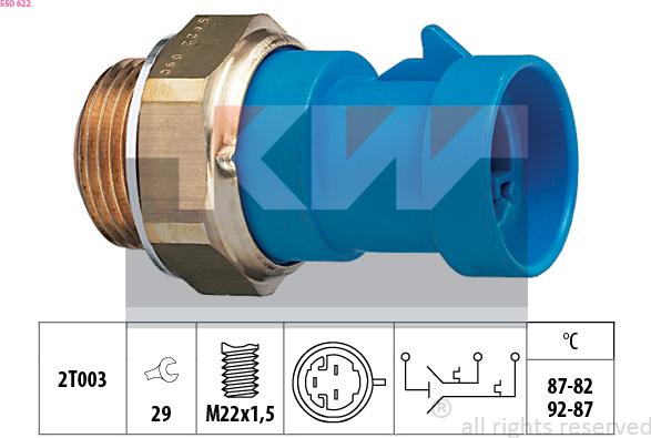 KW 550 622 - Interrupteur de température, ventilateur de radiateur cwaw.fr