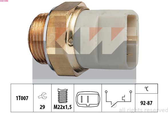 KW 550 049 - Interrupteur de température, ventilateur de radiateur cwaw.fr