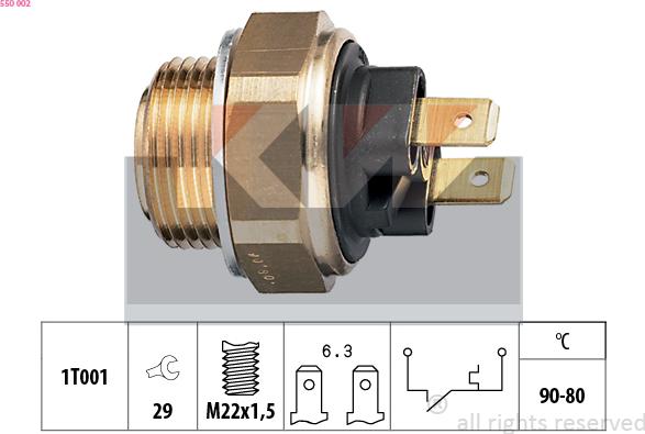 KW 550 002 - Interrupteur de température, ventilateur de radiateur cwaw.fr