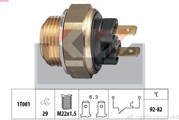 KW 550 016 - Interrupteur de température, ventilateur de radiateur cwaw.fr