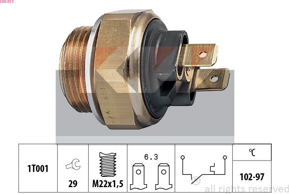 KW 550 013 - Interrupteur de température, ventilateur de radiateur cwaw.fr