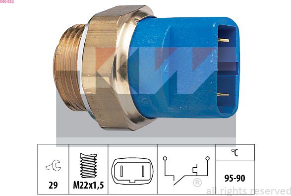 KW 550 032 - Interrupteur de température, ventilateur de radiateur cwaw.fr