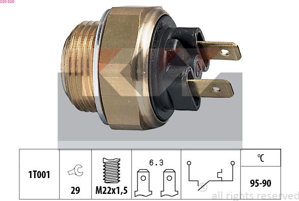 KW 550 020 - Interrupteur de température, ventilateur de radiateur cwaw.fr