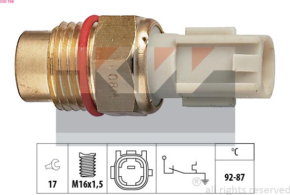 KW 550 198 - Interrupteur de température, ventilateur de radiateur cwaw.fr