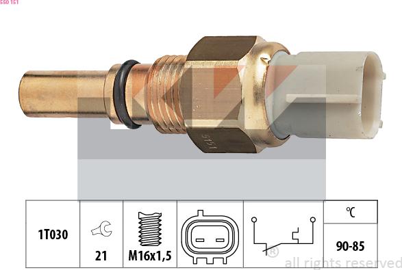 KW 550 151 - Interrupteur de température, ventilateur de radiateur cwaw.fr