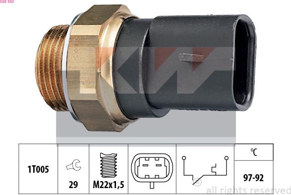 KW 550 103 - Interrupteur de température, ventilateur de radiateur cwaw.fr