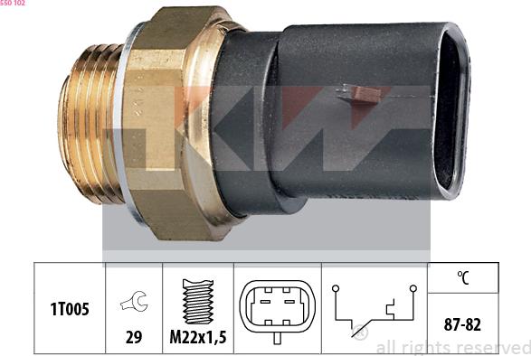 KW 550 102 - Interrupteur de température, ventilateur de radiateur cwaw.fr