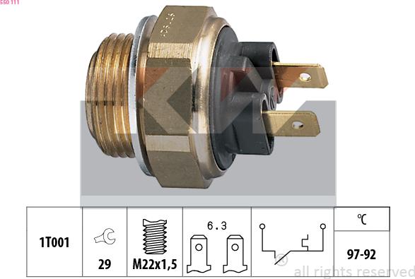 KW 550 111 - Interrupteur de température, ventilateur de radiateur cwaw.fr