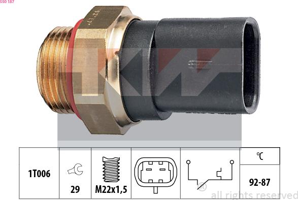 KW 550 187 - Interrupteur de température, ventilateur de radiateur cwaw.fr