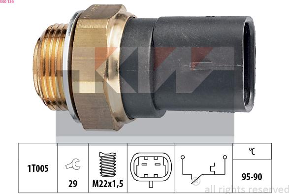 KW 550 136 - Interrupteur de température, ventilateur de radiateur cwaw.fr