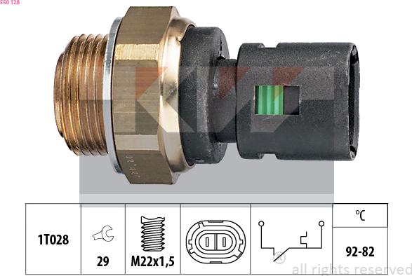 KW 550 128 - Interrupteur de température, ventilateur de radiateur cwaw.fr