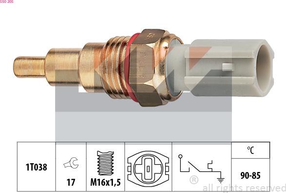 KW 550 205 - Interrupteur de température, ventilateur de radiateur cwaw.fr