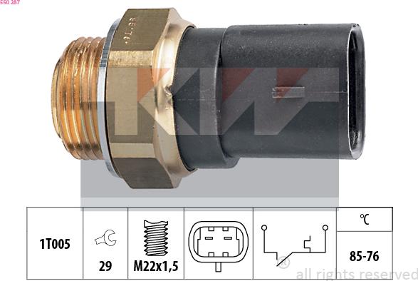 KW 550 287 - Interrupteur de température, ventilateur de radiateur cwaw.fr