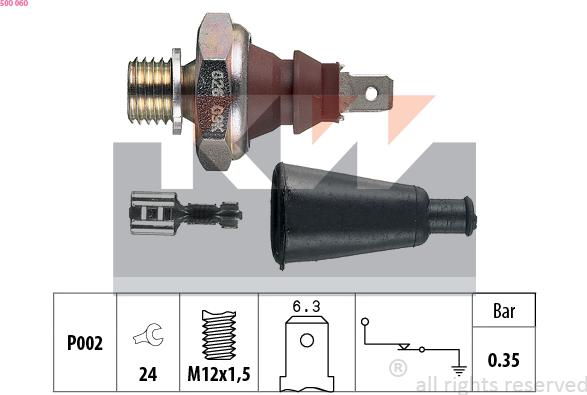 KW 500 060 - Capteur, pression d'huile cwaw.fr