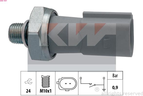 KW 500 197 - Capteur, pression d'huile cwaw.fr