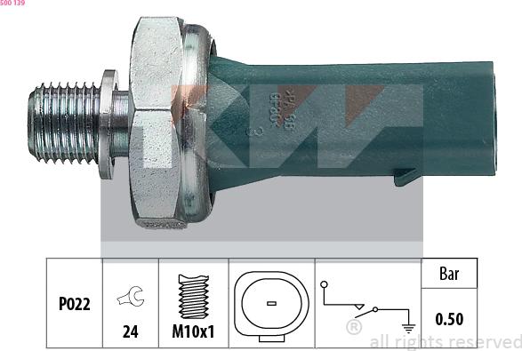 KW 500 139 - Capteur, pression d'huile cwaw.fr