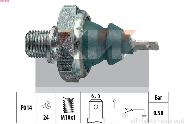 KW 500 138 - Capteur, pression d'huile cwaw.fr