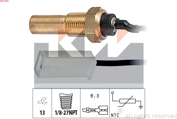 KW 530 250 - Capteur, température d'huile cwaw.fr