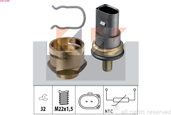 KW 530 278K - Sonde de température, liquide de refroidissement cwaw.fr