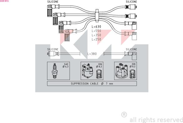 KW 359 815 - Kit de câbles d'allumage cwaw.fr