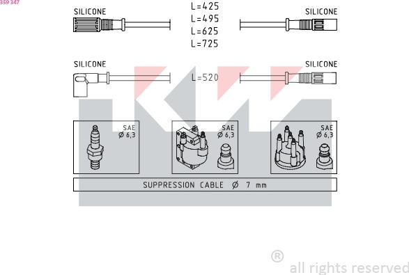 KW 359 347 - Kit de câbles d'allumage cwaw.fr