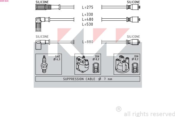 KW 359 354 - Kit de câbles d'allumage cwaw.fr