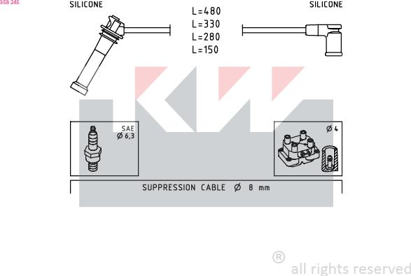 KW 358 245 - Kit de câbles d'allumage cwaw.fr