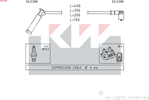 KW 360 984 - Kit de câbles d'allumage cwaw.fr