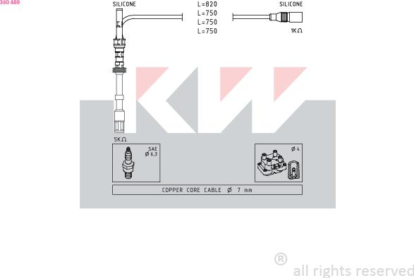 KW 360 489 - Kit de câbles d'allumage cwaw.fr