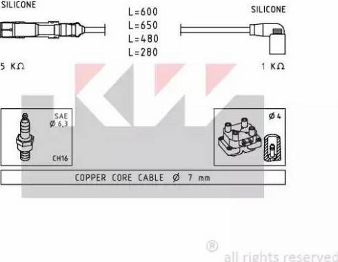 KW 360 484 - Kit de câbles d'allumage cwaw.fr