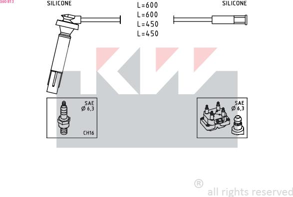 KW 360 813 - Kit de câbles d'allumage cwaw.fr