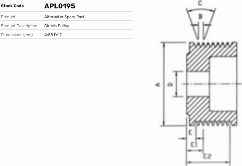 LE Part APL0195 - Poulie, alternateur cwaw.fr