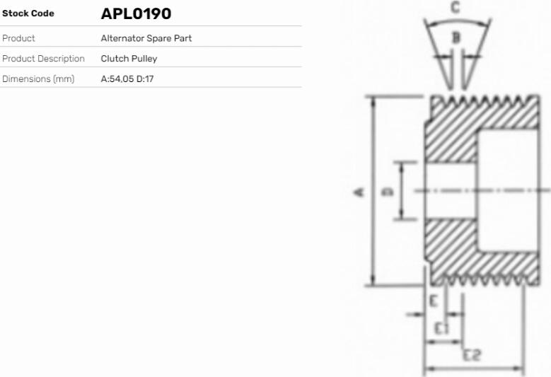 LE Part APL0190 - Poulie, alternateur cwaw.fr