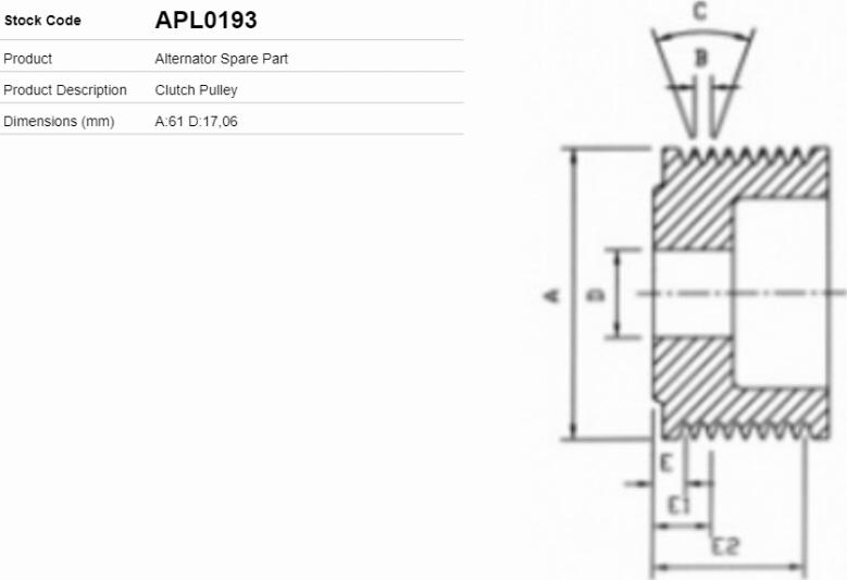 LE Part APL0193 - Poulie, alternateur cwaw.fr