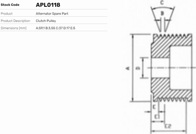 LE Part APL0118 - Poulie, alternateur cwaw.fr