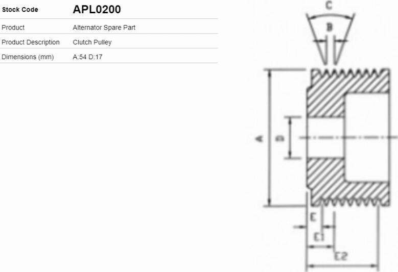 LE Part APL0200 - Poulie, alternateur cwaw.fr