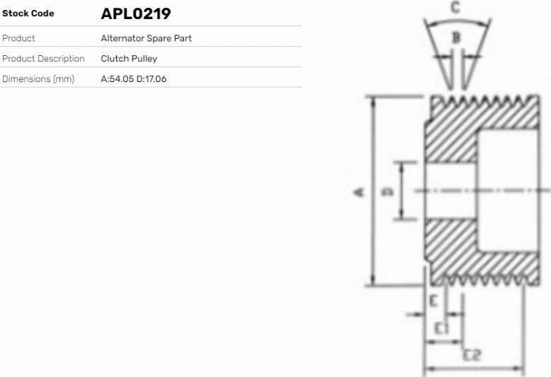 LE Part APL0219 - Poulie, alternateur cwaw.fr