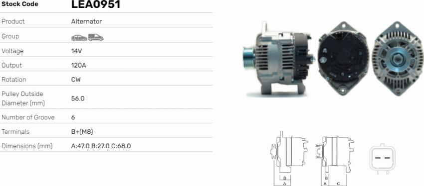 LE Part LEA0951 - Alternateur cwaw.fr