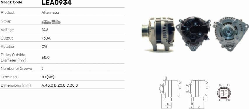 LE Part LEA0934 - Alternateur cwaw.fr