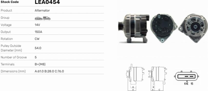 LE Part LEA0454 - Alternateur cwaw.fr
