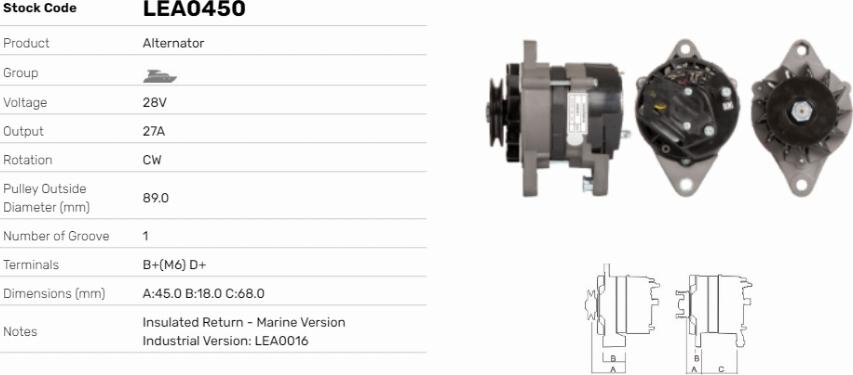 LE Part LEA0450-M - Alternateur cwaw.fr