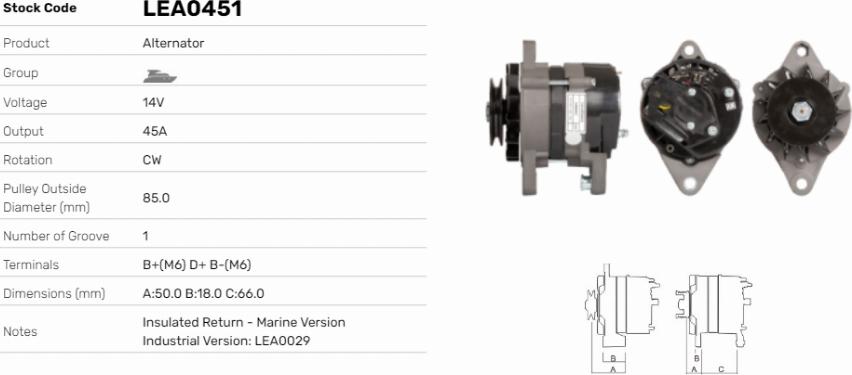 LE Part LEA0451-M - Alternateur cwaw.fr