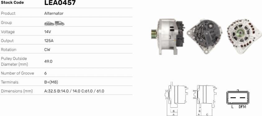 LE Part LEA0457 - Alternateur cwaw.fr