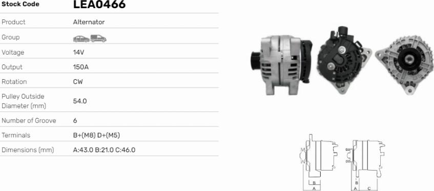 LE Part LEA0466 - Alternateur cwaw.fr