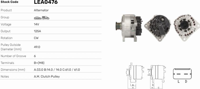 LE Part LEA0476 - Alternateur cwaw.fr